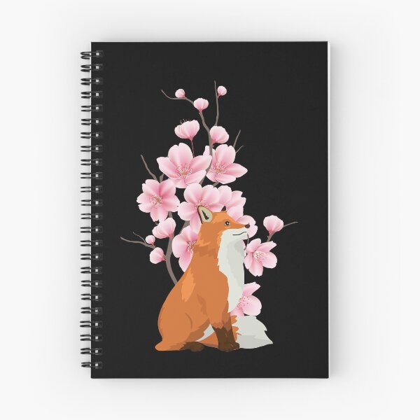 Item preview, japanese fox cherry blossom flower sakura trees kawaii designed and sold by ColourTrials.