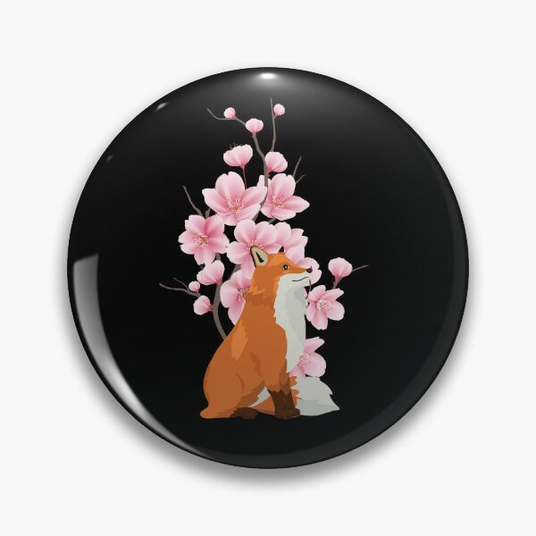 Item preview, japanese fox cherry blossom flower sakura trees kawaii designed and sold by ColourTrials.