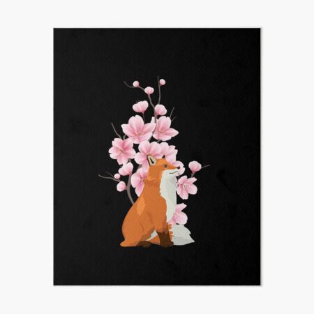 Item preview, japanese fox cherry blossom flower sakura trees kawaii designed and sold by ColourTrials.