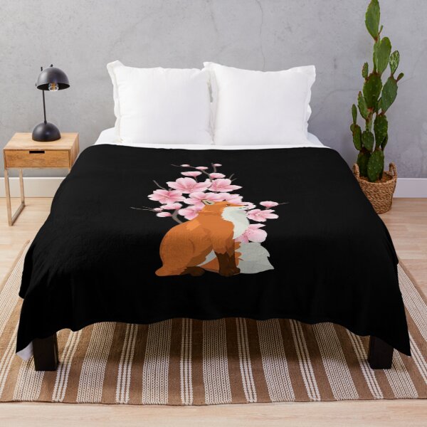 Item preview, japanese fox cherry blossom flower sakura trees kawaii designed and sold by ColourTrials.