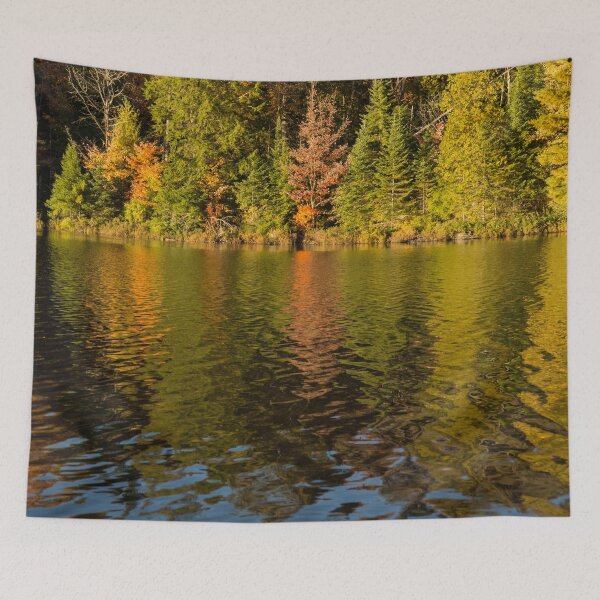 Item preview, Colorful Ripples - Forest Lake in Autumn designed and sold by Georgia Mizuleva.