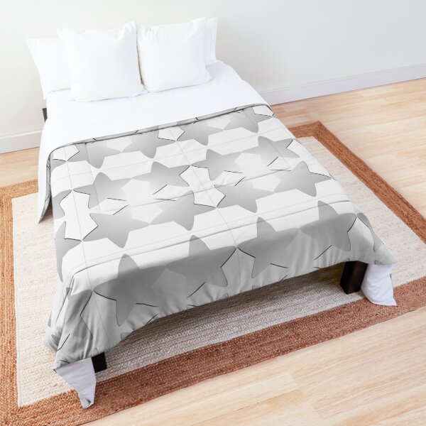 Gray and White. Calm and neutral pattern design inspired by the stars. Comforter