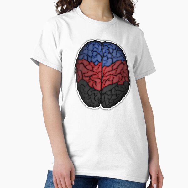 Large Polyamory Pride Flag Colored Brain Vector Classic T-Shirt