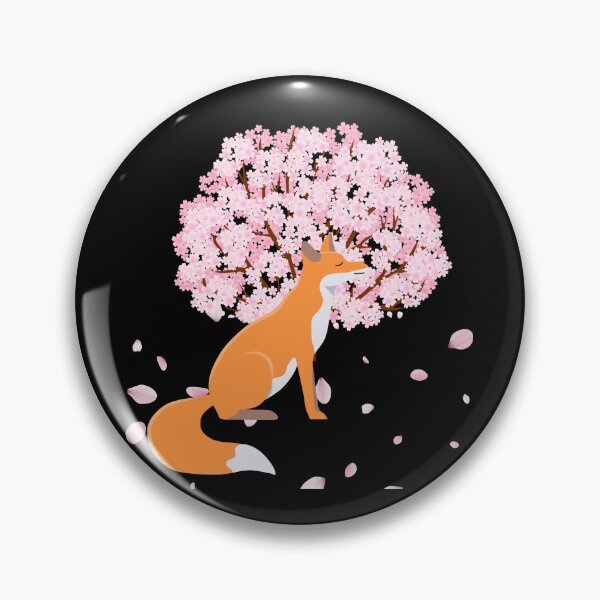 Item preview, japanese fox cherry blossom flower sakura trees kawaii designed and sold by ColourTrials.
