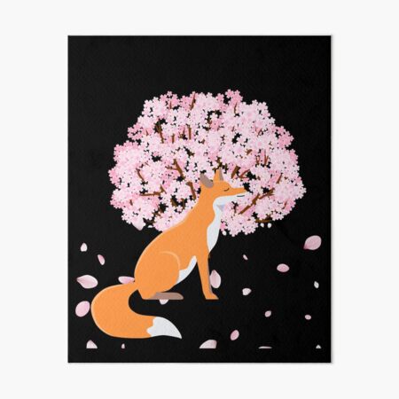 Item preview, japanese fox cherry blossom flower sakura trees kawaii designed and sold by ColourTrials.