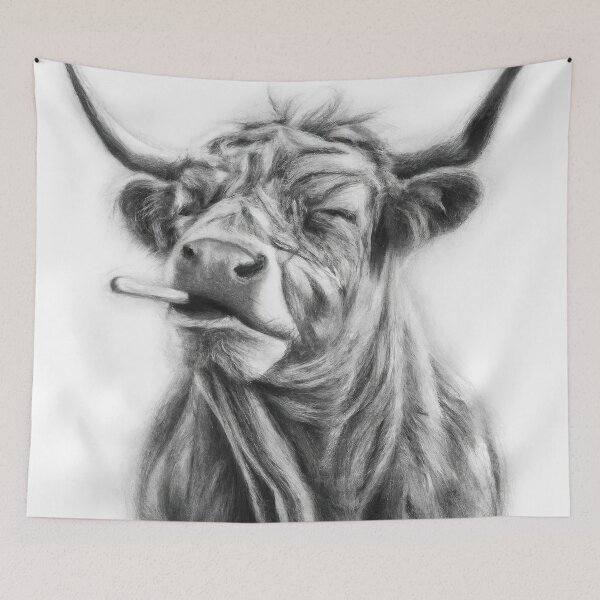 Item preview, Highland cow - smokin designed and sold by GeoffBeattie.