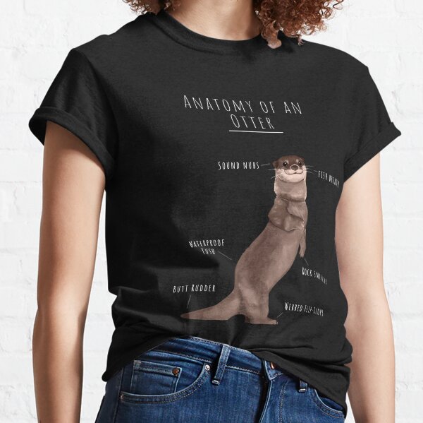 Aperçu de l'œuvre T-shirt d'anatomie de loutre, cadeau adorable de loutre, amant de loutre, tee-shirt drôle de loutre créée et vendue par Mossysplashart.