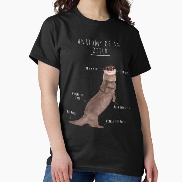 Artikel-Vorschau von Otter-Anatomie-T-Shirt, entzückendes Otter-Geschenk, Otter-Liebhaber, lustiges Otter-T-Stück, designt und verkauft von Mossysplashart.