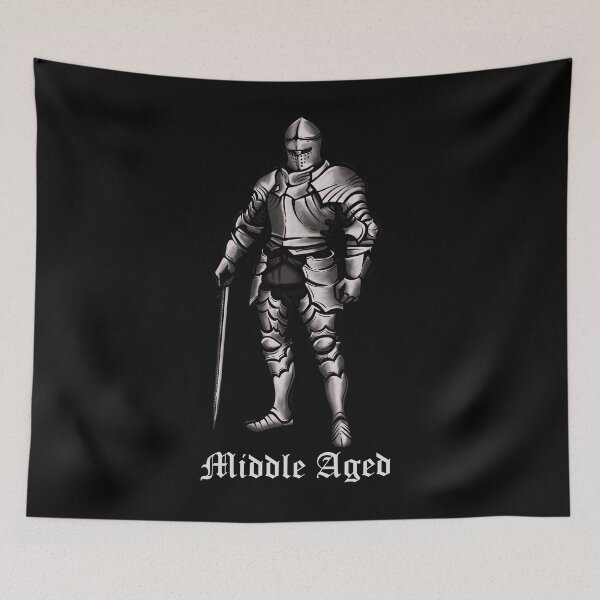 Item preview, Middle Aged with Medieval Knight, Middle Age designed and sold by Gold Wings Tees.