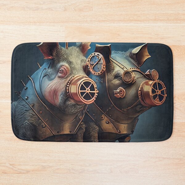 Item preview, Beautiful couple of Steampunk pigs love animal pet fantasy designed and sold by ladarkepoque.