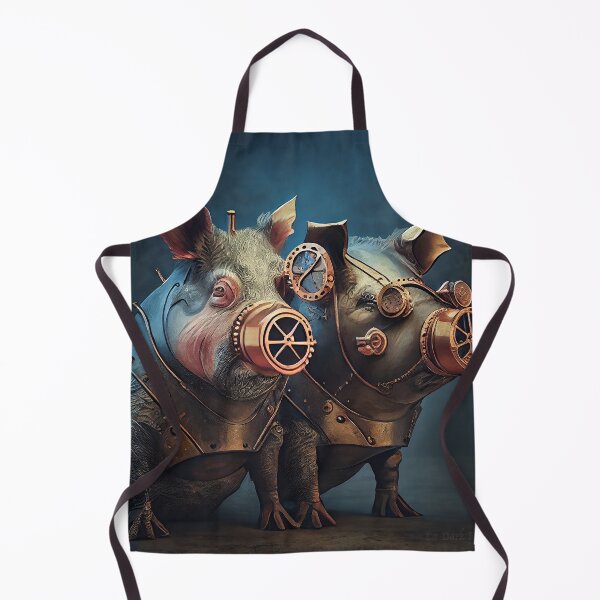 Item preview, Beautiful couple of Steampunk pigs love animal pet fantasy designed and sold by ladarkepoque.