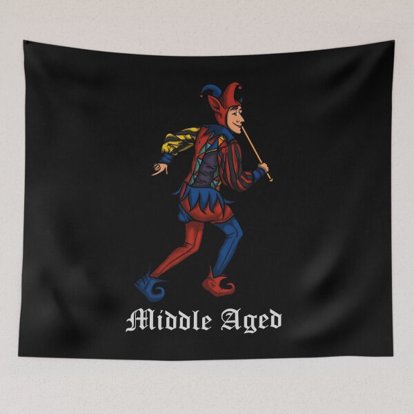 Item preview, Middle Aged with Medieval Court Jester, Middle Age designed and sold by Gold Wings Tees.