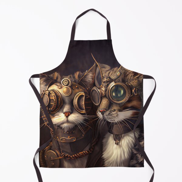 Item preview, Beautiful couple of Steampunk cats cat love animal pet fantasy designed and sold by ladarkepoque.