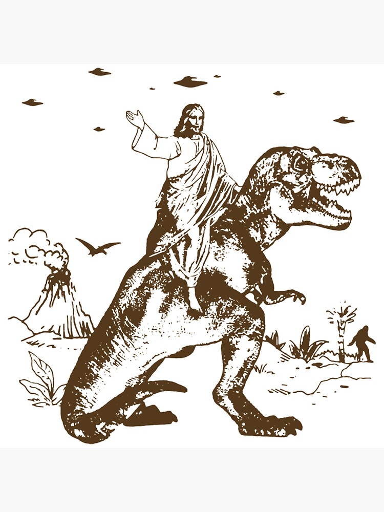 "Jesus Dinosaurs" Poster for Sale by nancyyevan Redbubble