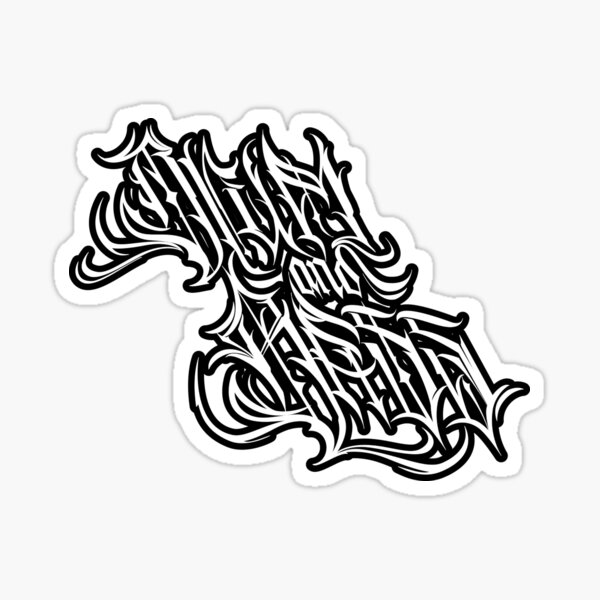 "Drum and Bass Metal Lettering" Sticker for Sale by