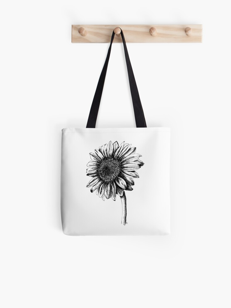 Small Sunflower Drawing Black And White