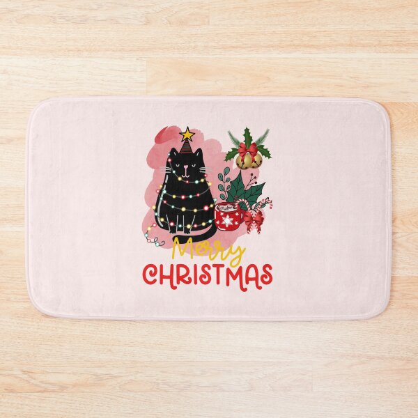 Item preview, Black santa cat tangled up in lights christmas santa | Merry Christmas funny cats sayings and quotes | gifts for Christmas designed and sold by ThanksVibe.