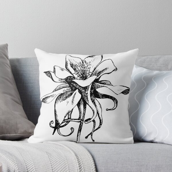 Artikelvorschau, Akelei-Blumenschwarzweiss-Kunstskizze entworfen und verkauft von Melissa Pedersen.