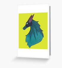 Blue Wolf Headshot Greeting Card