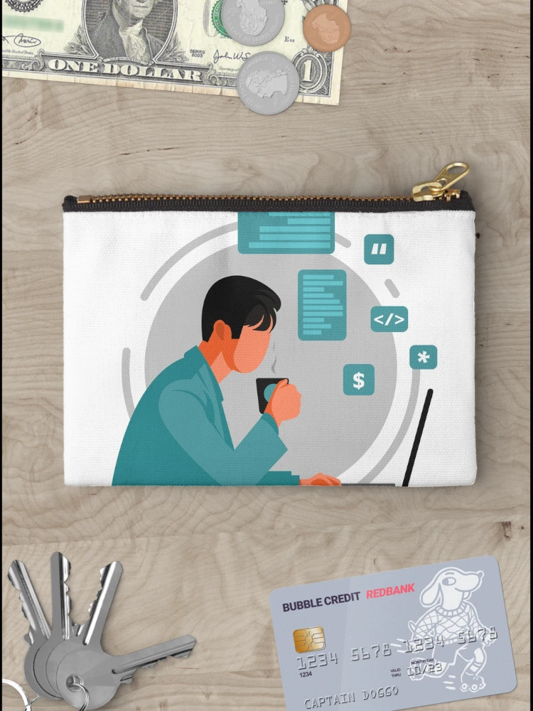 Thumbnail 3 of 4, Zipper Pouch, Coding guy designed and sold by Code  Monkeys.