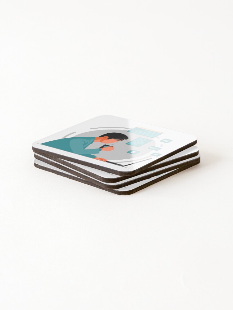 Thumbnail 4 of 5, Coasters (Set of 4), Coding guy designed and sold by WebBest.