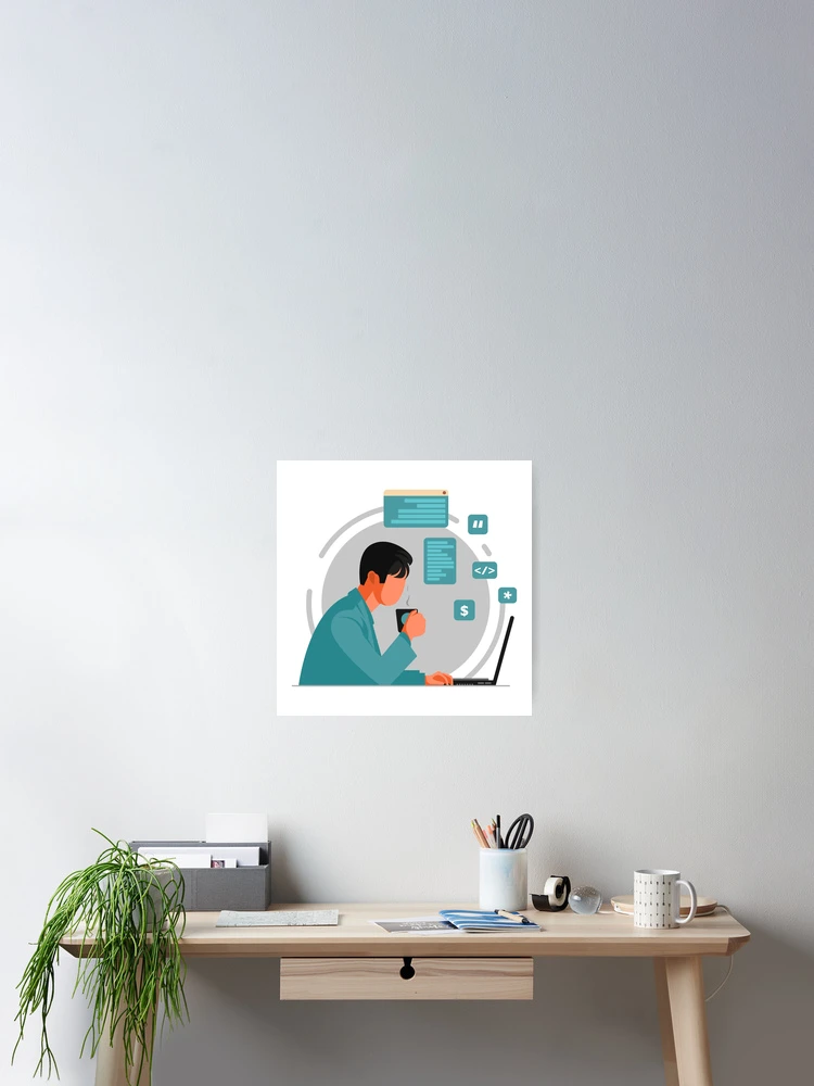 Thumbnail 2 of 3, Poster, Coding guy designed and sold by Code  Monkeys.