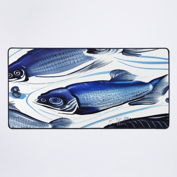 Item preview, Big Blue Fish Swimming in School designed and sold by deniselynnimage.