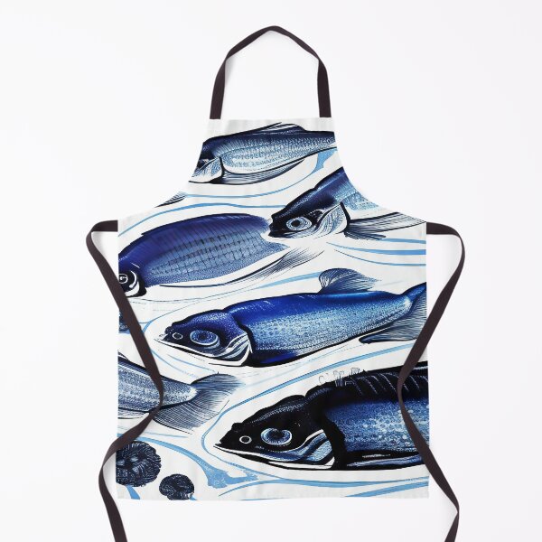 Item preview, Big Blue Fish Swimming in School designed and sold by deniselynnimage.