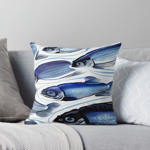 Item preview, Big Blue Fish Swimming in School designed and sold by deniselynnimage.