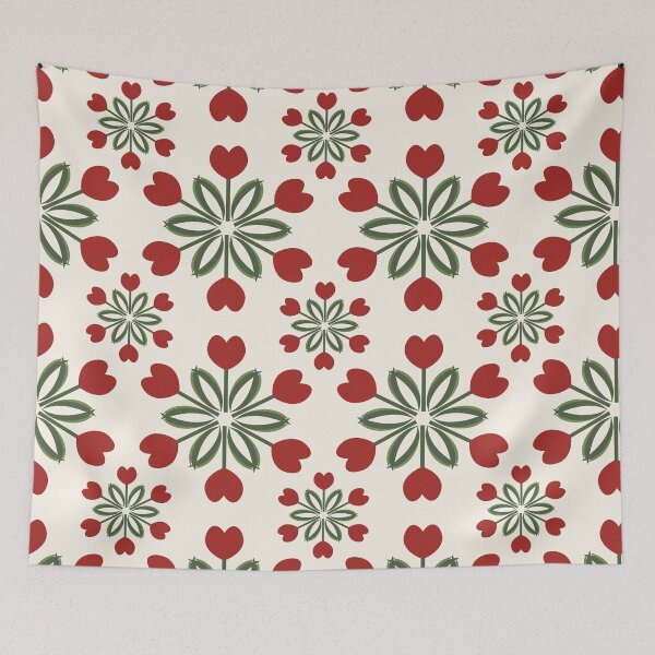 Item preview, Red, green and cream tulip wreath  designed and sold by FrancesPoff.