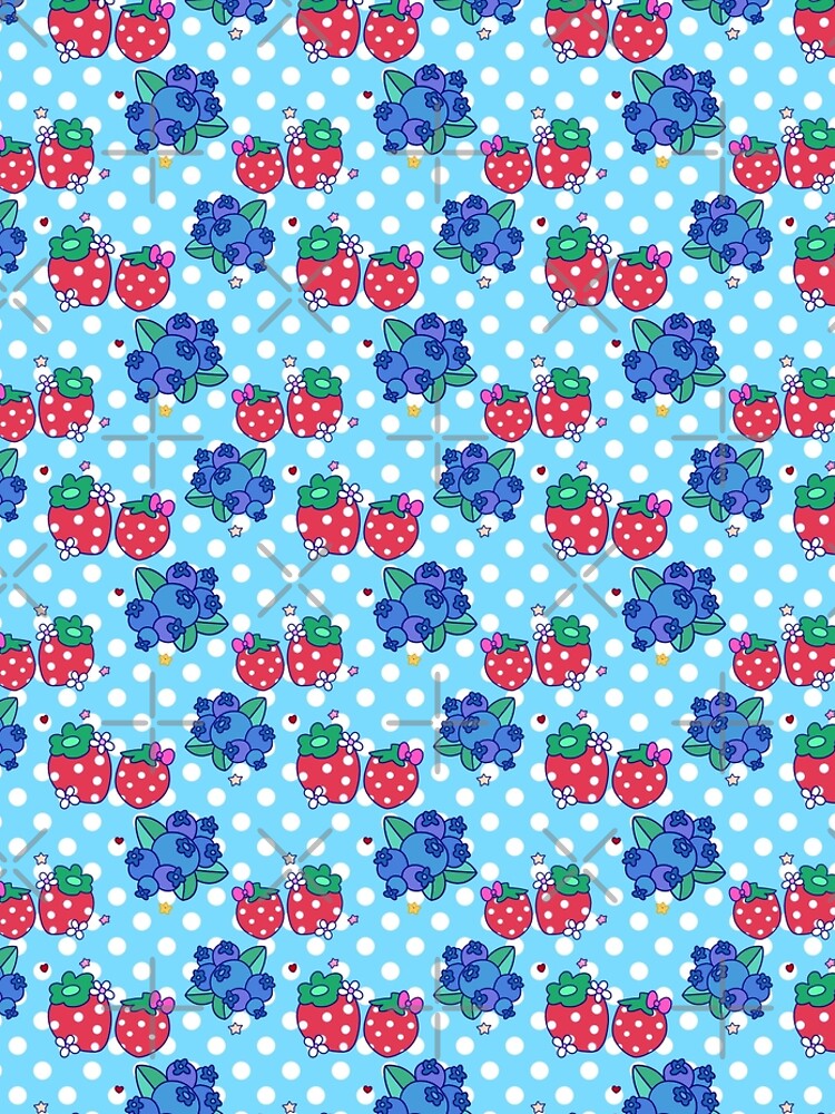 Discover Strawberries and Blueberries Polk-a-dot Pattern | Leggings