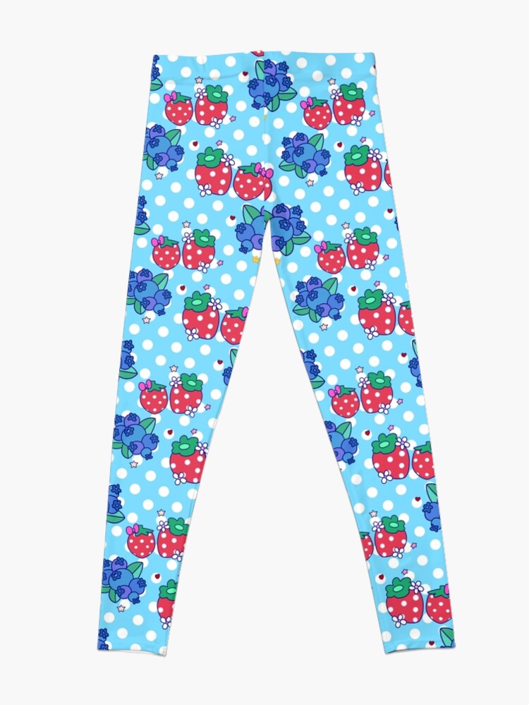 Disover Strawberries and Blueberries Polk-a-dot Pattern | Leggings