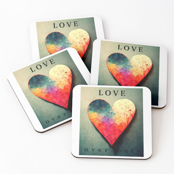 Item preview, Love over hate heart designed and sold by CottagePop.