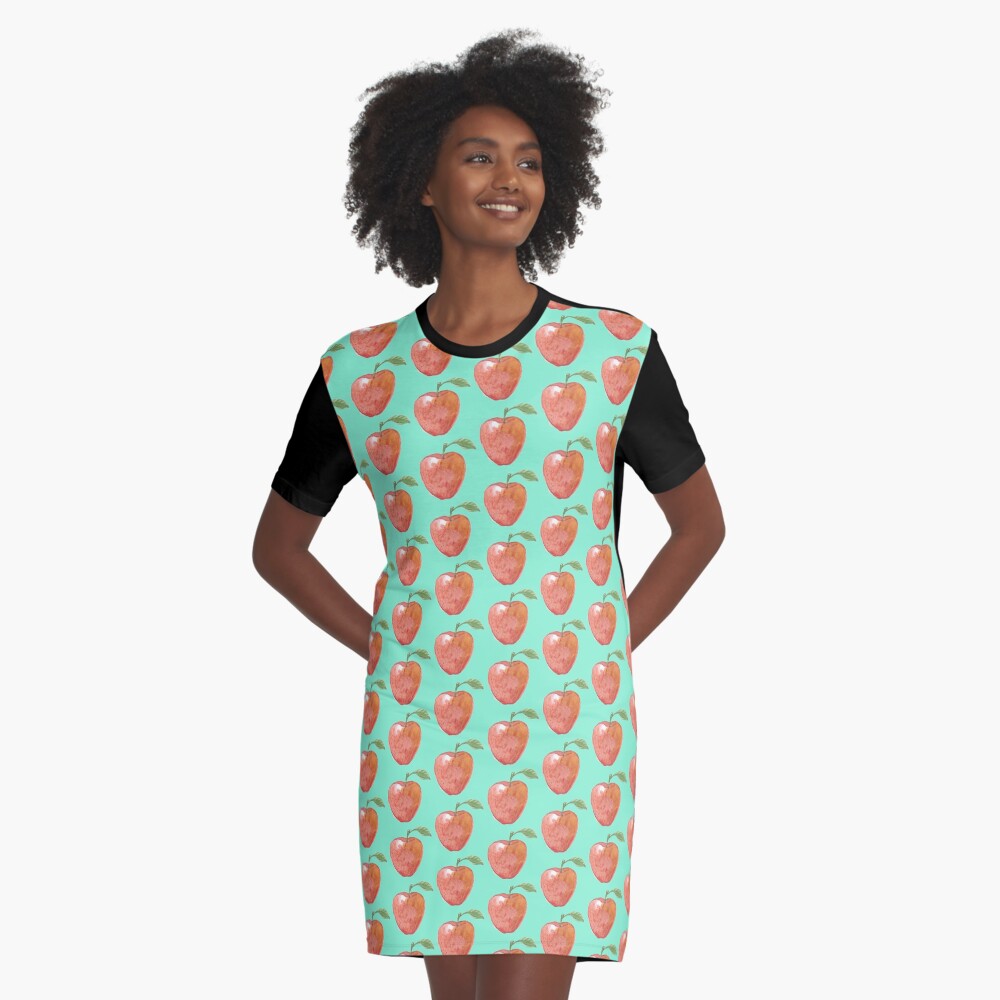 Sweet Apple Graphic T-Shirt Dress
