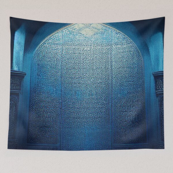Item preview,  blue mosaic and ancient Arab Islamic writing/ piece of art designed and sold by MaissaArt.