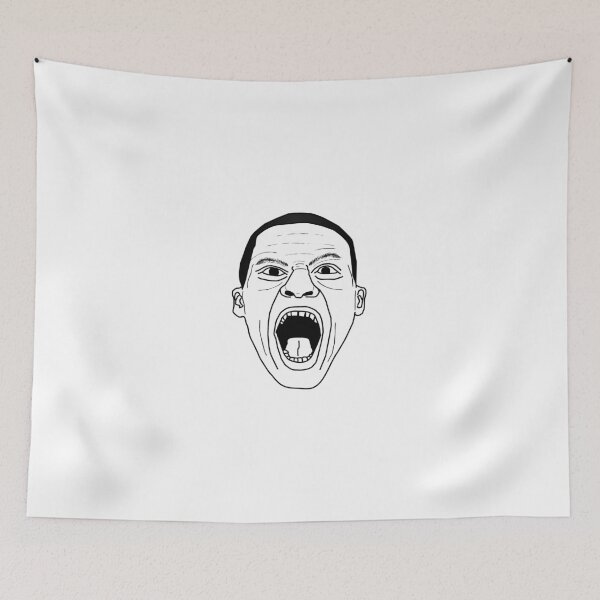 Item preview, RUSSELL WESTBROOK PRIMAL SCREAM FACE OF FURY BLACK + WHITE MINIMALIST DESIGN designed and sold by CleoDog.