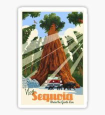 Sequoia National Park Vintage Retro Travel Decal Sticker Sticker