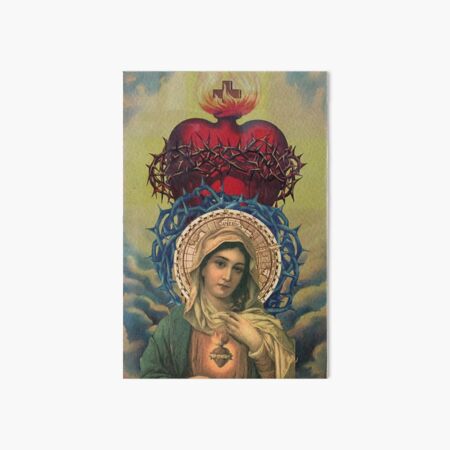 Virgin Mary with the Sacred Heart of Jesus Art Board Print