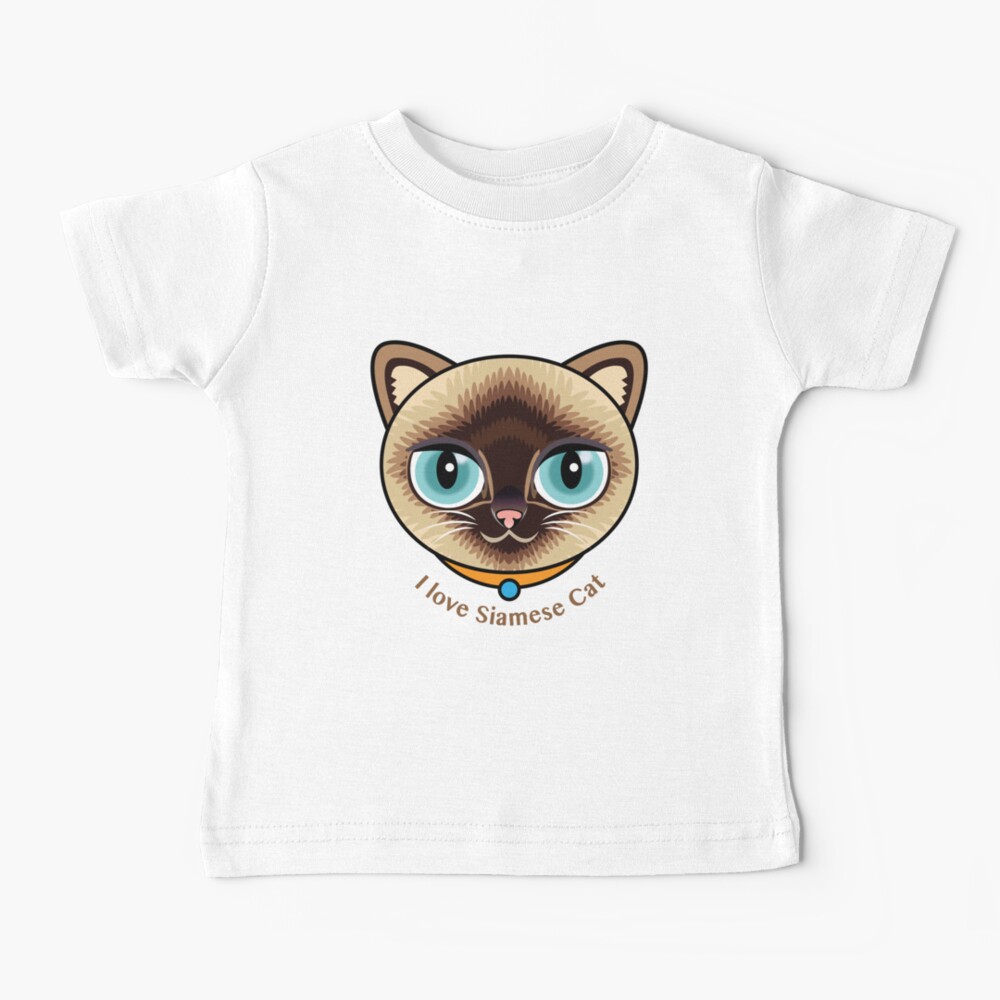 T Shirt Bebe J Aime Le Chat Siamois Par Zoneo Redbubble