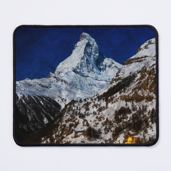 Item preview, Matterhorn Mountain Switzerland Zermatt, European Swiss Alps Mountains, Winter Matterhorn Landscape Oil Paint, Switzerland Highest Peak designed and sold by Paintcorner.