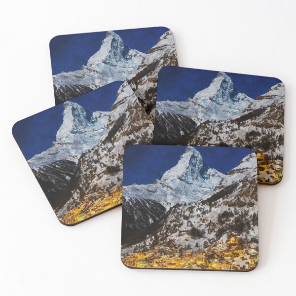 Item preview, Matterhorn Mountain Switzerland Zermatt, European Swiss Alps Mountains, Winter Matterhorn Landscape Oil Paint, Switzerland Highest Peak designed and sold by Paintcorner.
