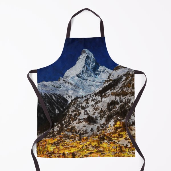 Item preview, Matterhorn Mountain Switzerland Zermatt, European Swiss Alps Mountains, Winter Matterhorn Landscape Oil Paint, Switzerland Highest Peak designed and sold by Paintcorner.