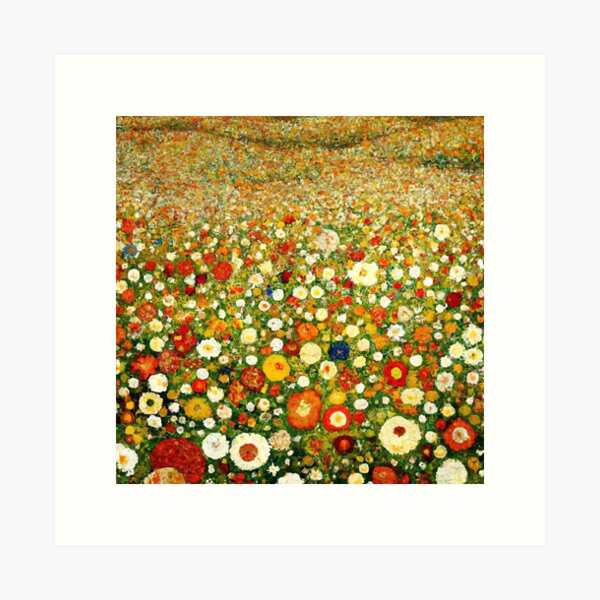 Aperçu de l'œuvre Champ de fleurs Gustav Klimt créée et vendue par maniacfitness.