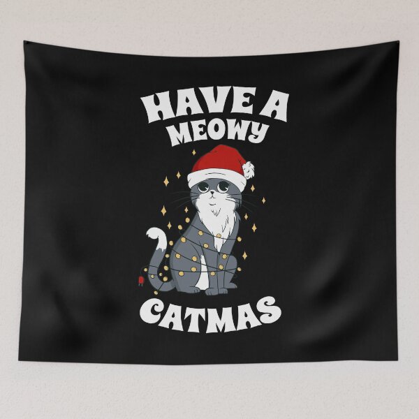 Item preview, Have a Meowy Catmas Christmas Funny Santa Cat designed and sold by Trenddesigns24.
