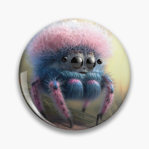 Item preview, cute fluffy jumping spider designed and sold by Avicularious.