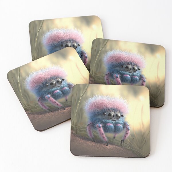 Item preview, cute fluffy jumping spider designed and sold by Avicularious.