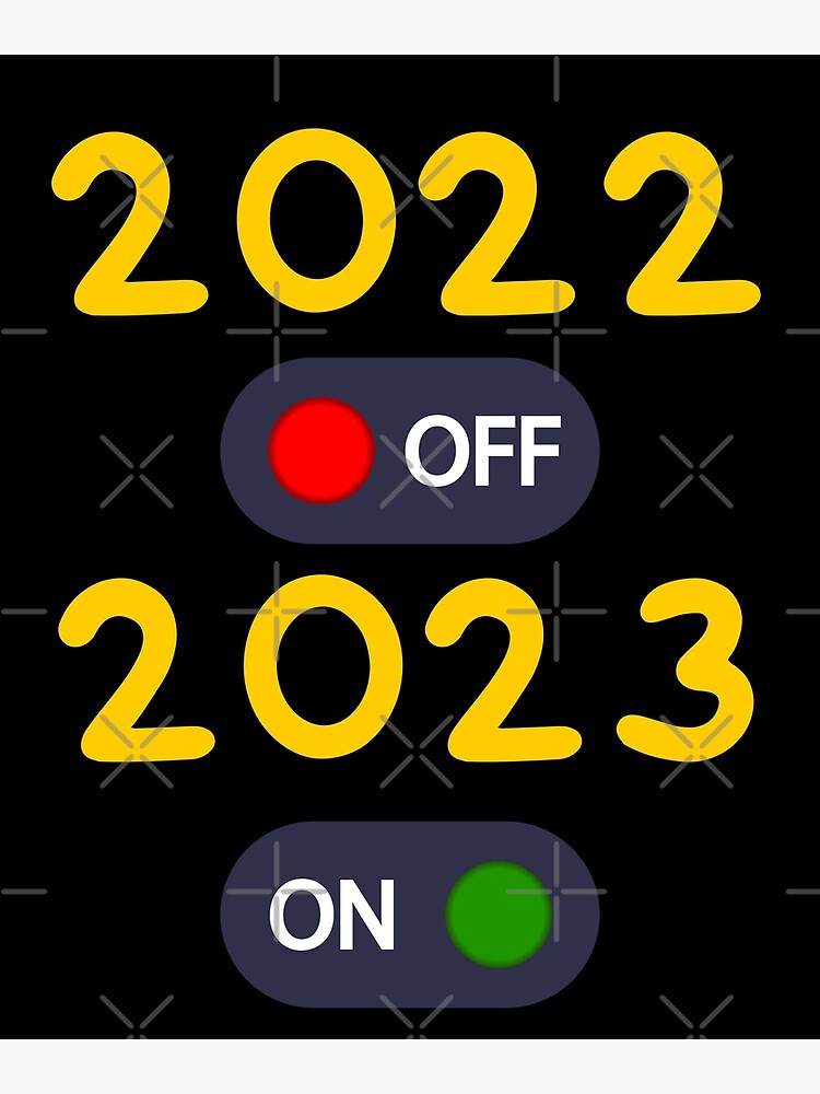 "HNY 2023, Frohes Neues Jahr 2023 Ein / Aus Lustiges Meme GOLD" Poster von MokonoKokoro