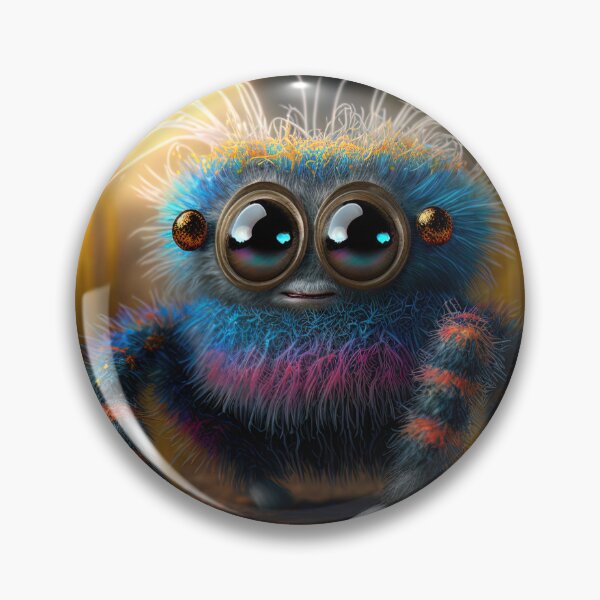 Item preview, cute fluffy jumping spider designed and sold by Avicularious.