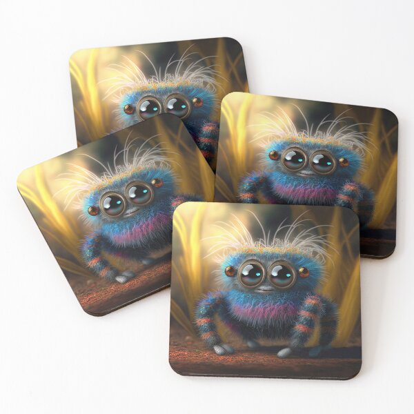 Item preview, cute fluffy jumping spider designed and sold by Avicularious.