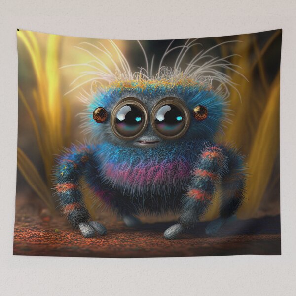 Item preview, cute fluffy jumping spider designed and sold by Avicularious.